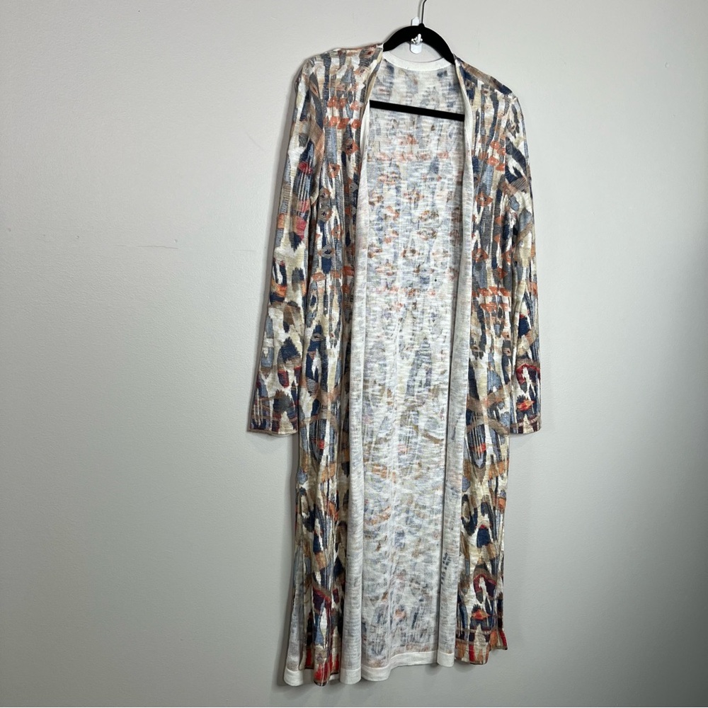 Chico's Patterned Long Duster Open Front Cardigan… - image 6